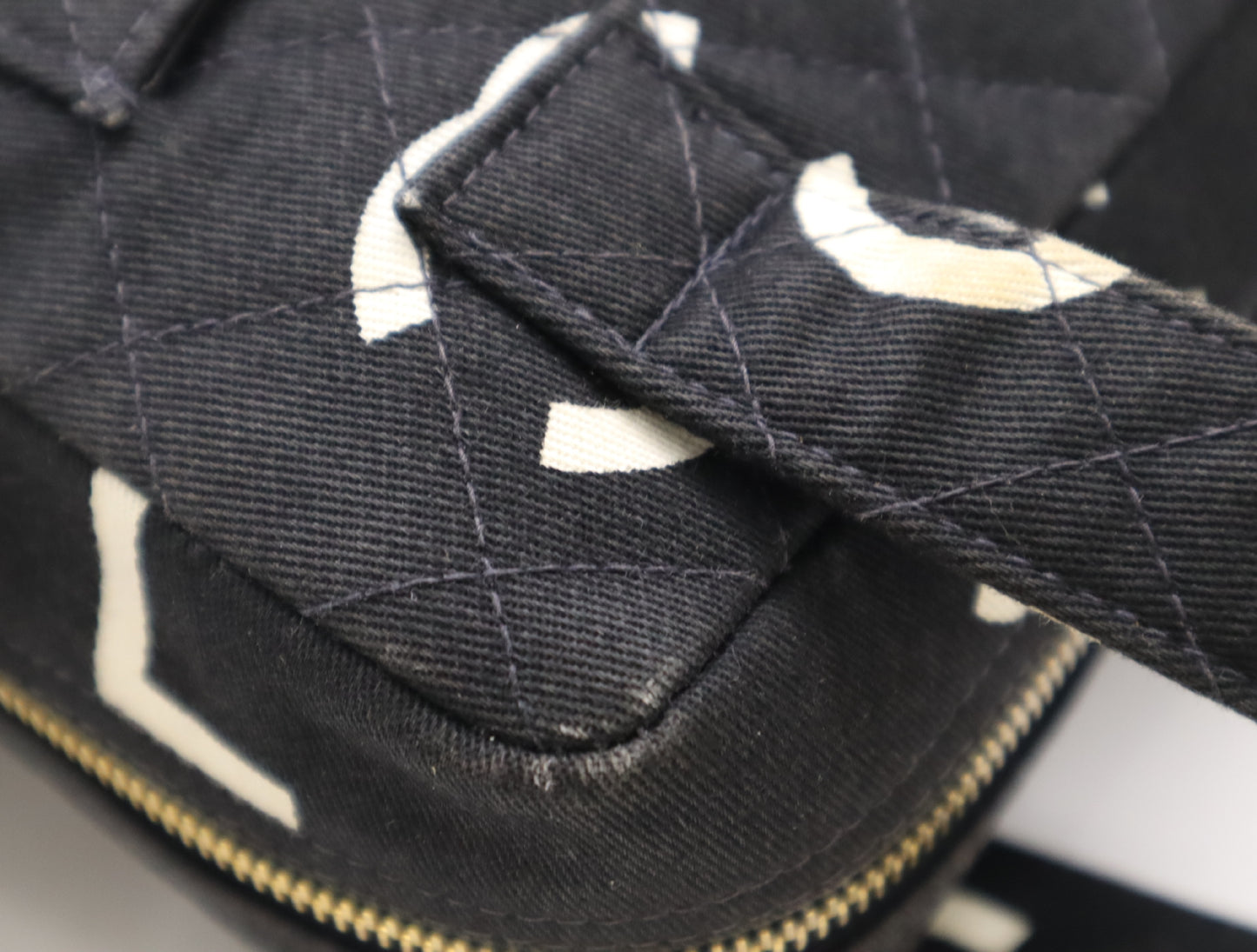 CHANEL Logo Coco Mark Handbag, Canvas, GD Hardware, Black, Sticker, Card, 4835518, Card Included