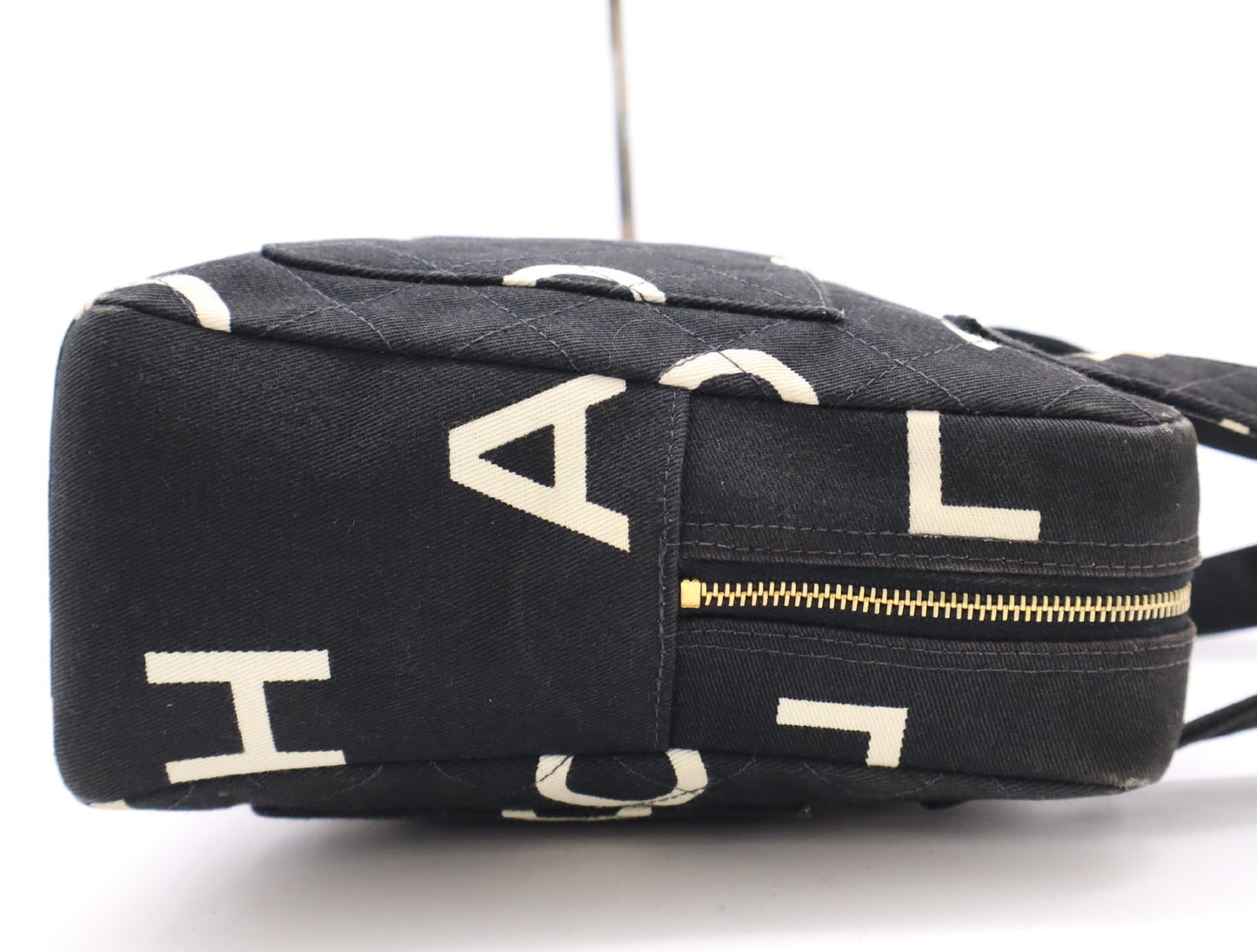 CHANEL Logo Coco Mark Handbag, Canvas, GD Hardware, Black, Sticker, Card, 4835518, Card Included