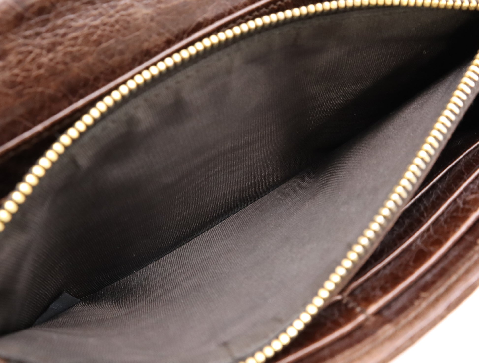 Miu Miu Leather Gathered Wallet Long Wallet Brown