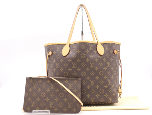 LOUIS VUITTON M40995 Monogram Neverfull MM Tote Bag with Pouch