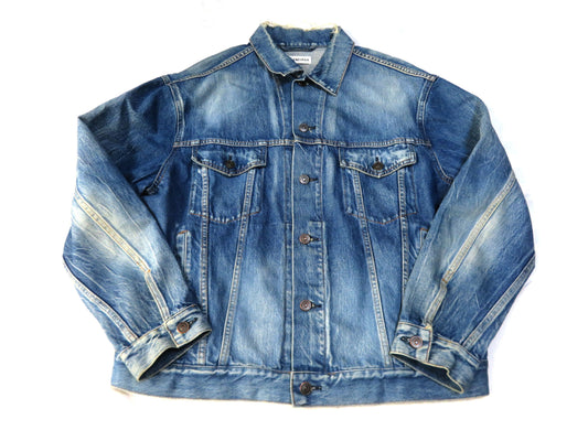 BALENCIAGA BALENCIAGA Demna-era FW17 back print denim jacket, oversized 38
