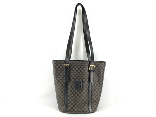 CELINE Black Macadam Tote Bag