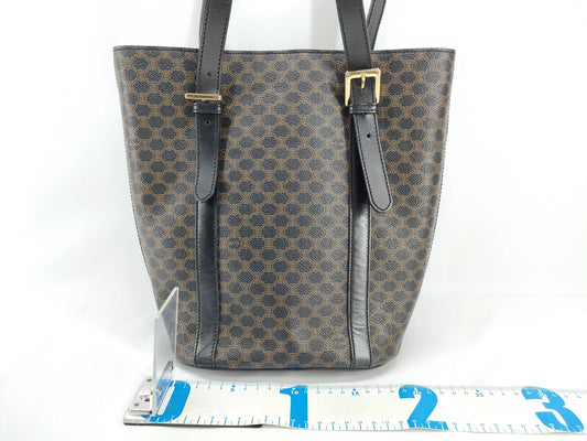 CELINE Black Macadam Tote Bag