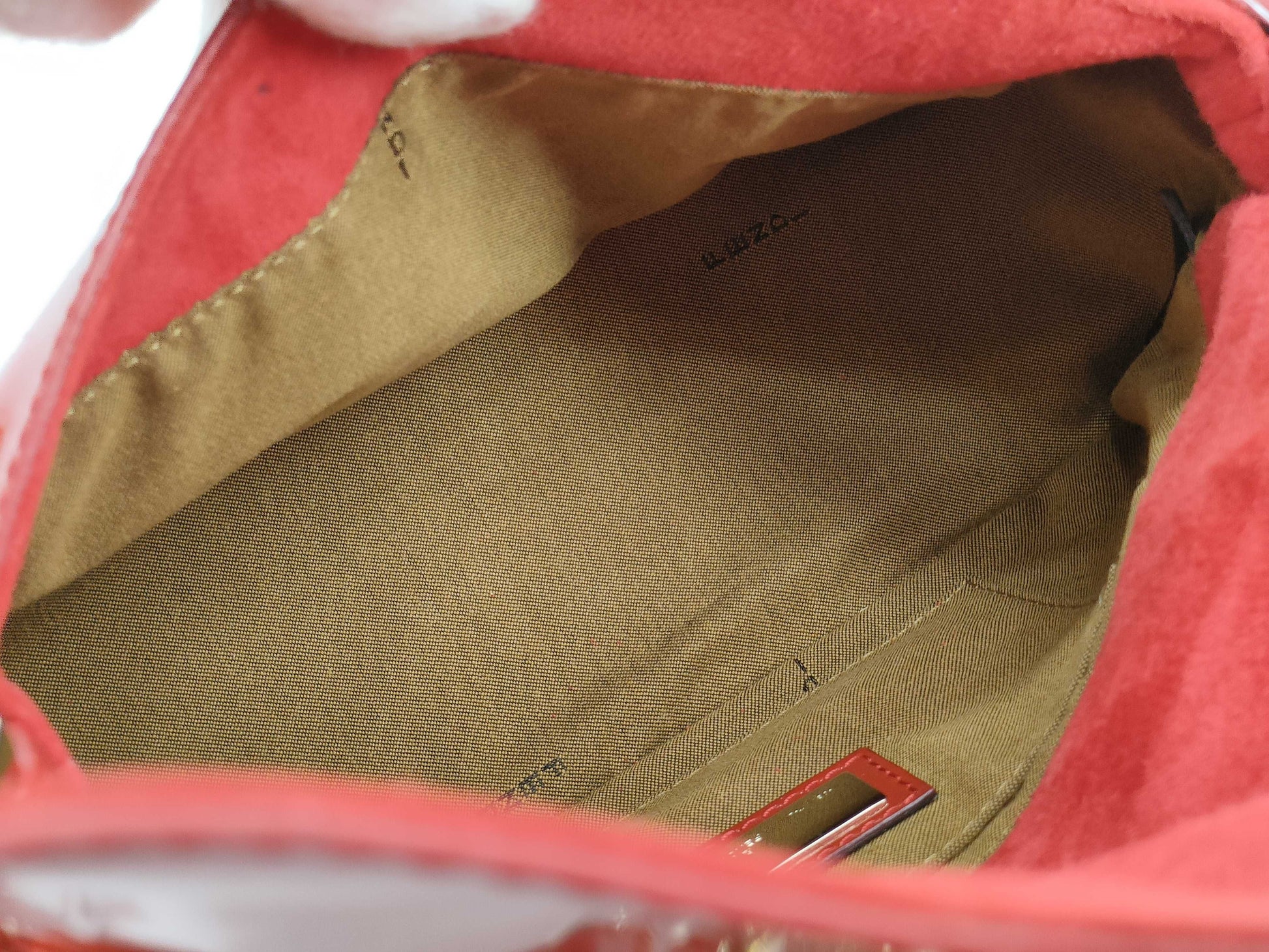FENDI Mamma Bucket Patent Leather Red Handbag