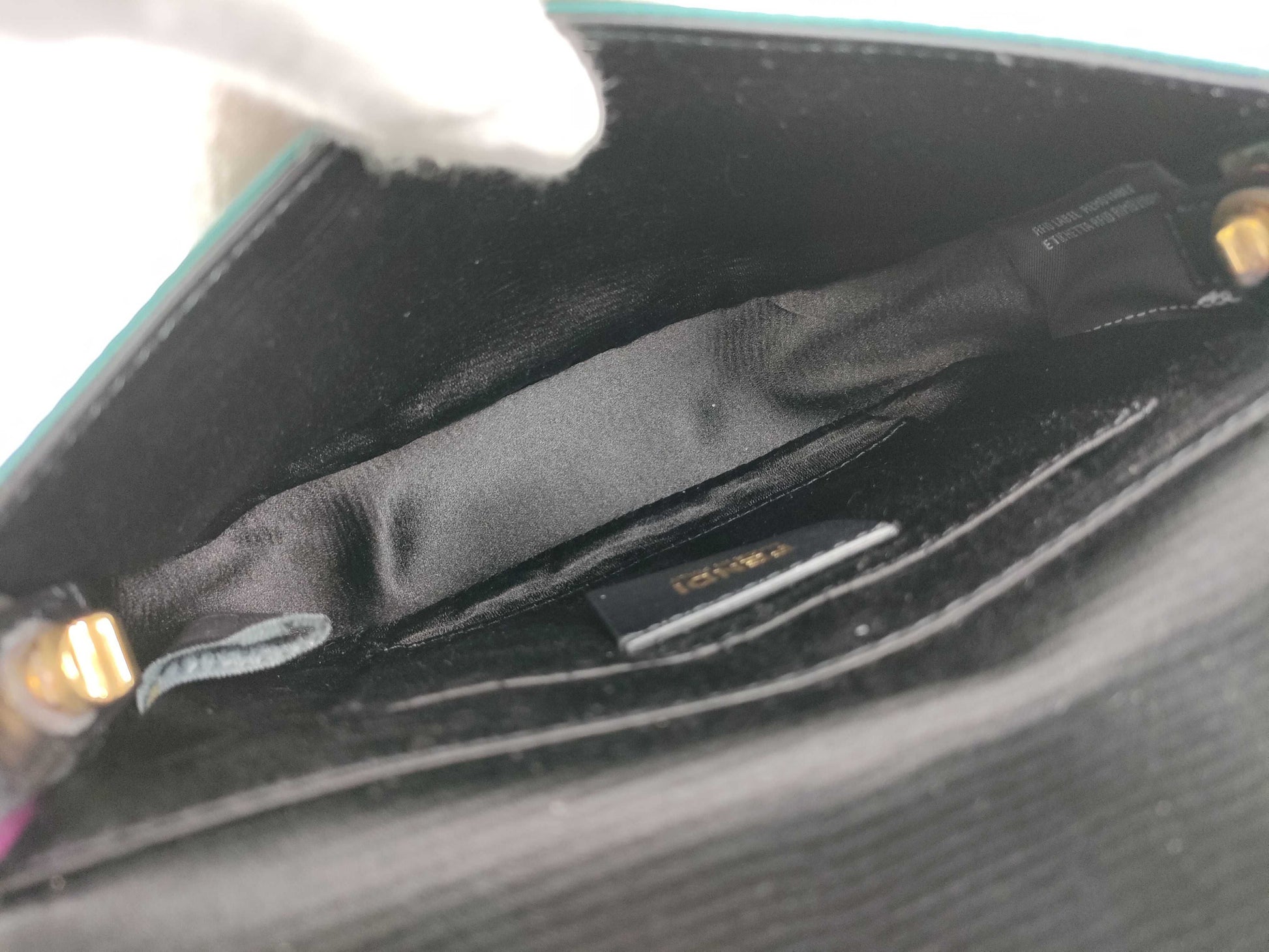FENDI FF hardware satin shoulder bag