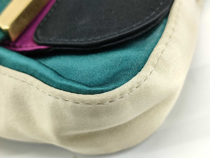 FENDI FF hardware satin shoulder bag