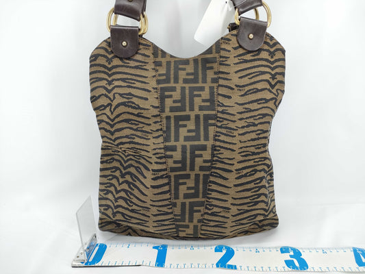 FENDI Zucca pattern zebra Zucca tote bag handbag