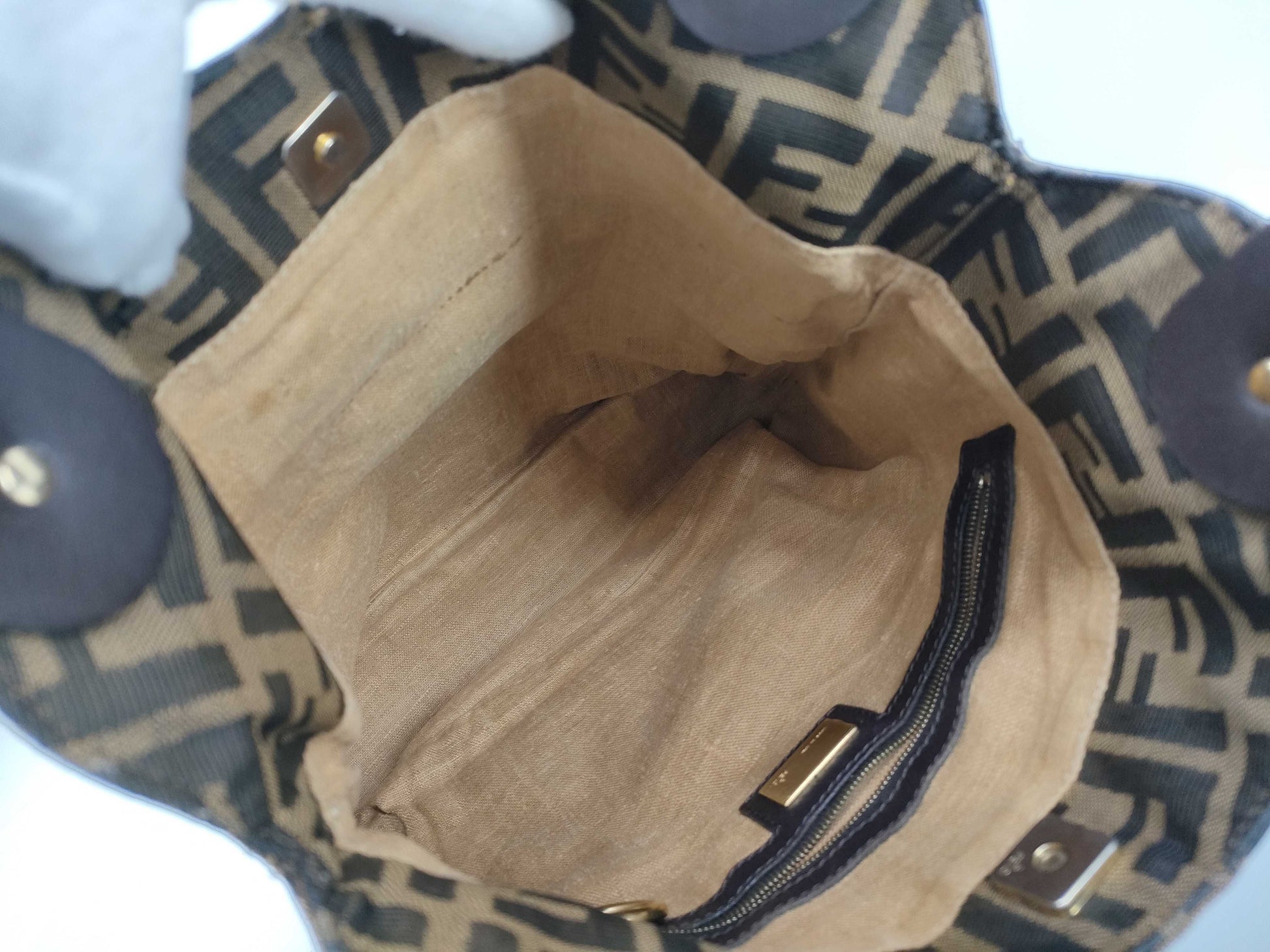 FENDI Zucca pattern zebra Zucca tote bag handbag