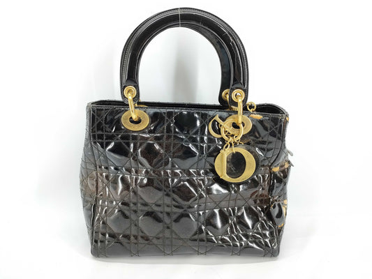 Dior Cannage Patent Leather Handbag