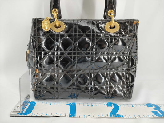 Dior Cannage Patent Leather Handbag