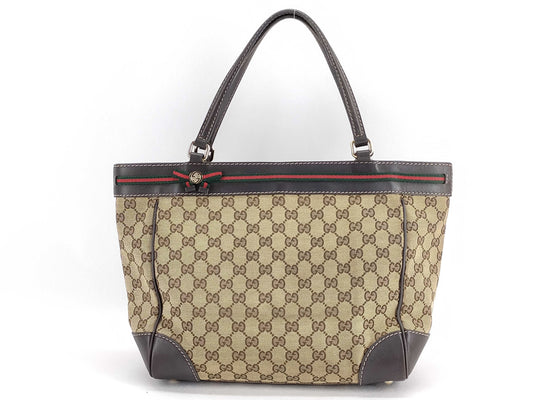 GUCCI GG Canvas GG Pattern Sherry Line Tote Bag