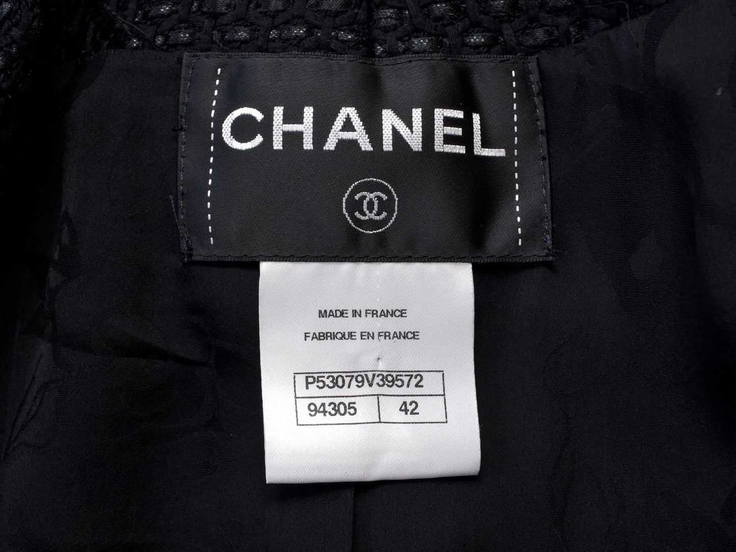CHANEL 16C Black Tweed Jacket 42 Runway Jacket