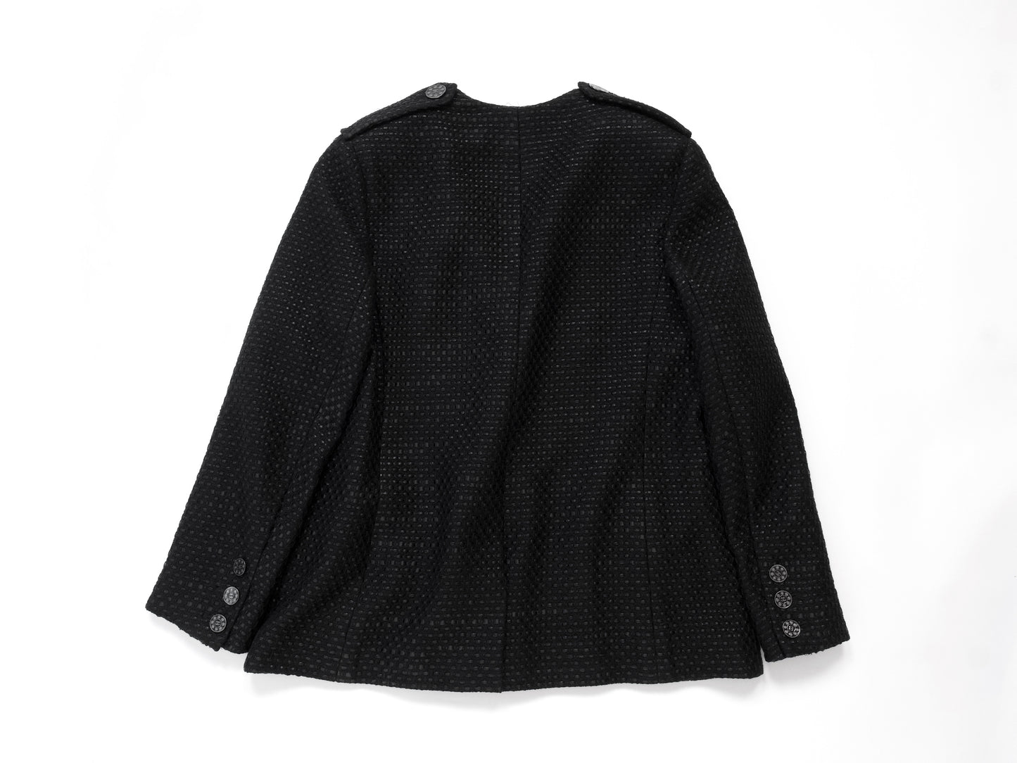 CHANEL 16C Black Tweed Jacket 42 Runway Jacket