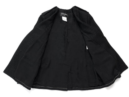 CHANEL 16C Black Tweed Jacket 42 Runway Jacket
