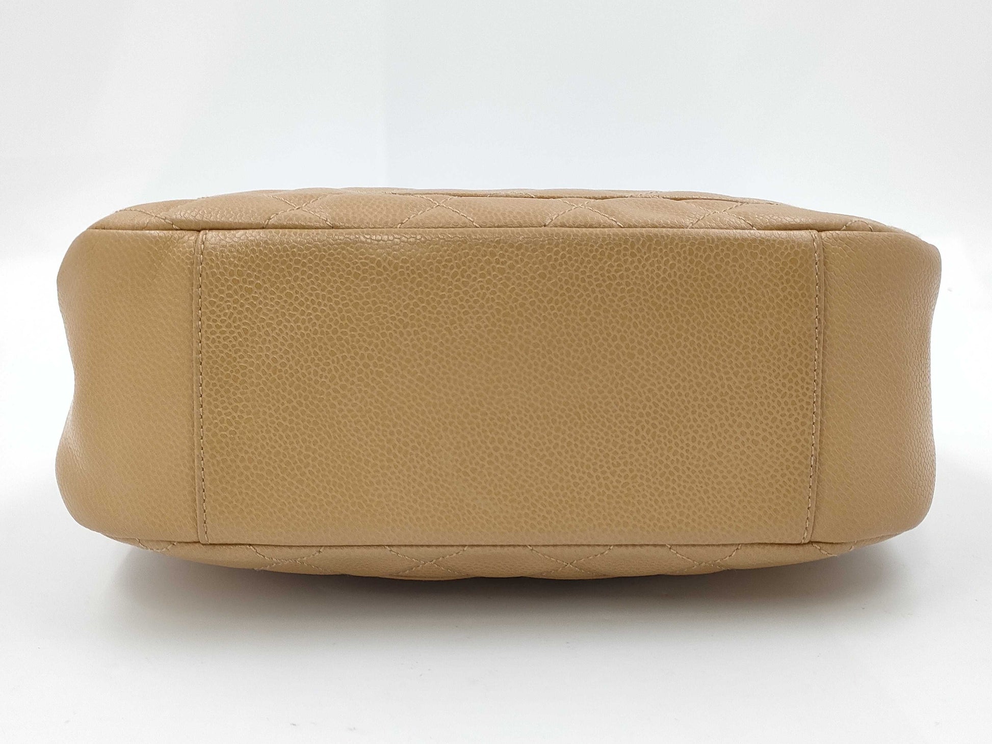 CHANEL Matelasse Caviar Beige Shoulder Bag