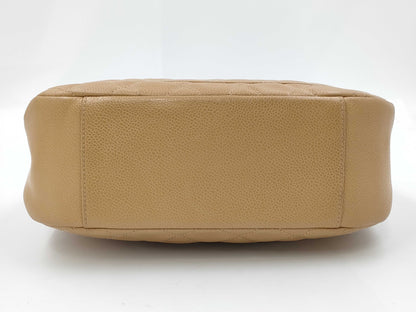 CHANEL Matelasse Caviar Beige Shoulder Bag