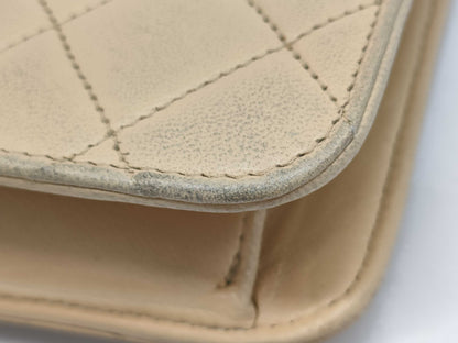 CHANEL Matelasse Beige Shoulder Bag