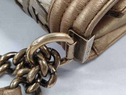 CHANEL Boy Chanel Bronze Silver Shoulder Bag