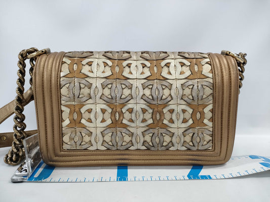 CHANEL Boy Chanel Bronze Silver Shoulder Bag