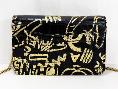 CHANEL Egypt Limited Edition Crocodile Embossed 2.55 Graffiti W19cm Approx. 28 Series [Box, Dust Bag, Sticker Included] Vintage G Hardware Chain Wallet 28086499 Shoulder Bag