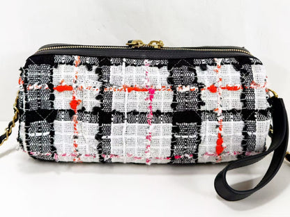 CHANEL CHANEL logo Coco charm lace tweed bowling shoulder bag, approximately 24cm wide, 30s, vintage G hardware, dust bag and sticker included, excellent condition, item number 30095610
