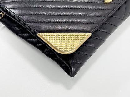 CHANEL Black Chevron Tanlock Luxury Shoulder Bag, W23cm , Vintage G Hardware, Dust Bag and Sticker Included, 26039150