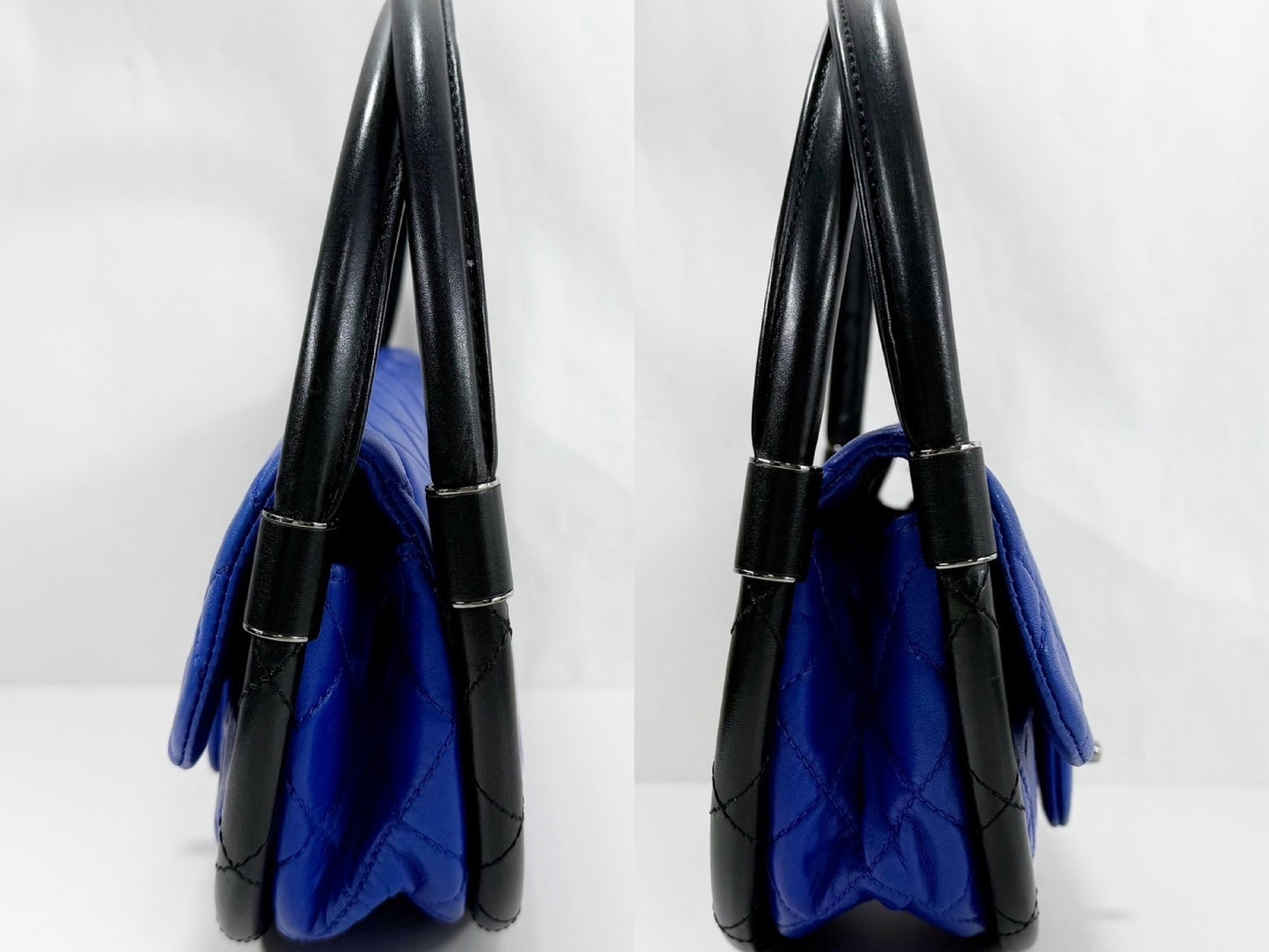 CHANEL Hula Hoop Matelasse Bicolor, W23cm, Approx. 18 Series [Dust bag and sticker included], Black S Hardware, Handbag 18085736