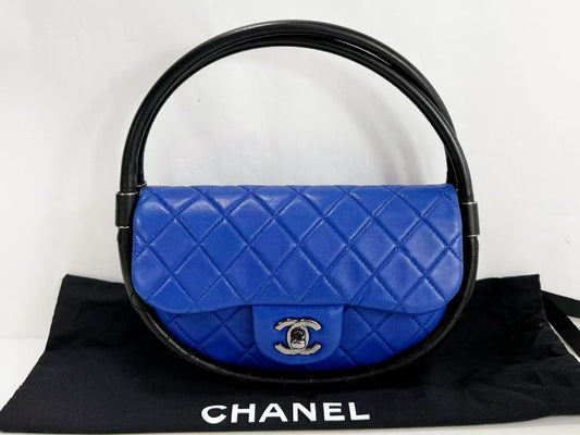 CHANEL Hula Hoop Matelasse Bicolor, W23cm, Approx. 18 Series [Dust bag and sticker included], Black S Hardware, Handbag 18085736