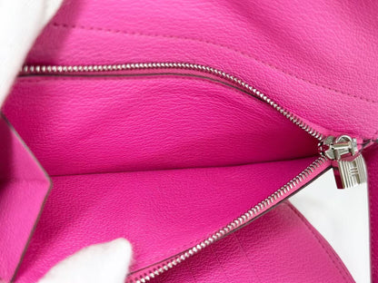CHANEL Kelly Wallet, Medium Size, Chevre, Pink, D Stamp, Silver Hardware