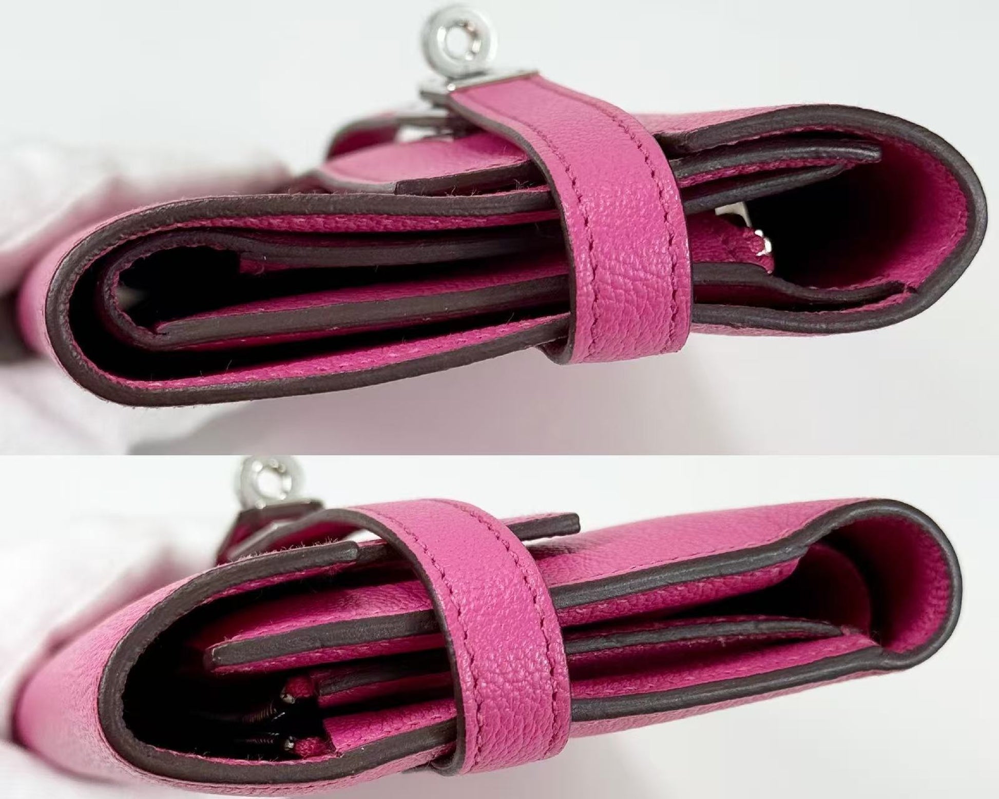 CHANEL Kelly Wallet, Medium Size, Chevre, Pink, D Stamp, Silver Hardware