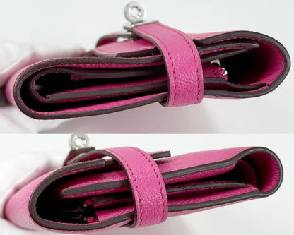 CHANEL Kelly Wallet, Medium Size, Chevre, Pink, D Stamp, Silver Hardware