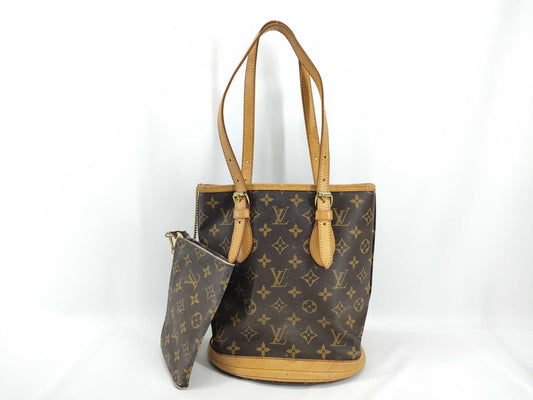 LOUIS VUITTON M42238 Monogram Louis Vuitton Monogram Bucket PM M42238 Tote Bag