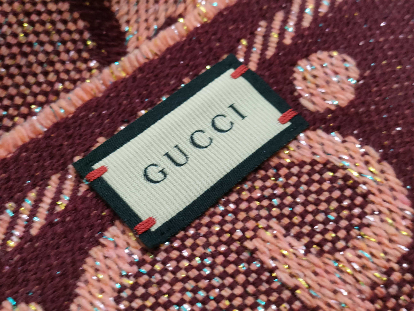 GUCCI Pink Glitter Scarf