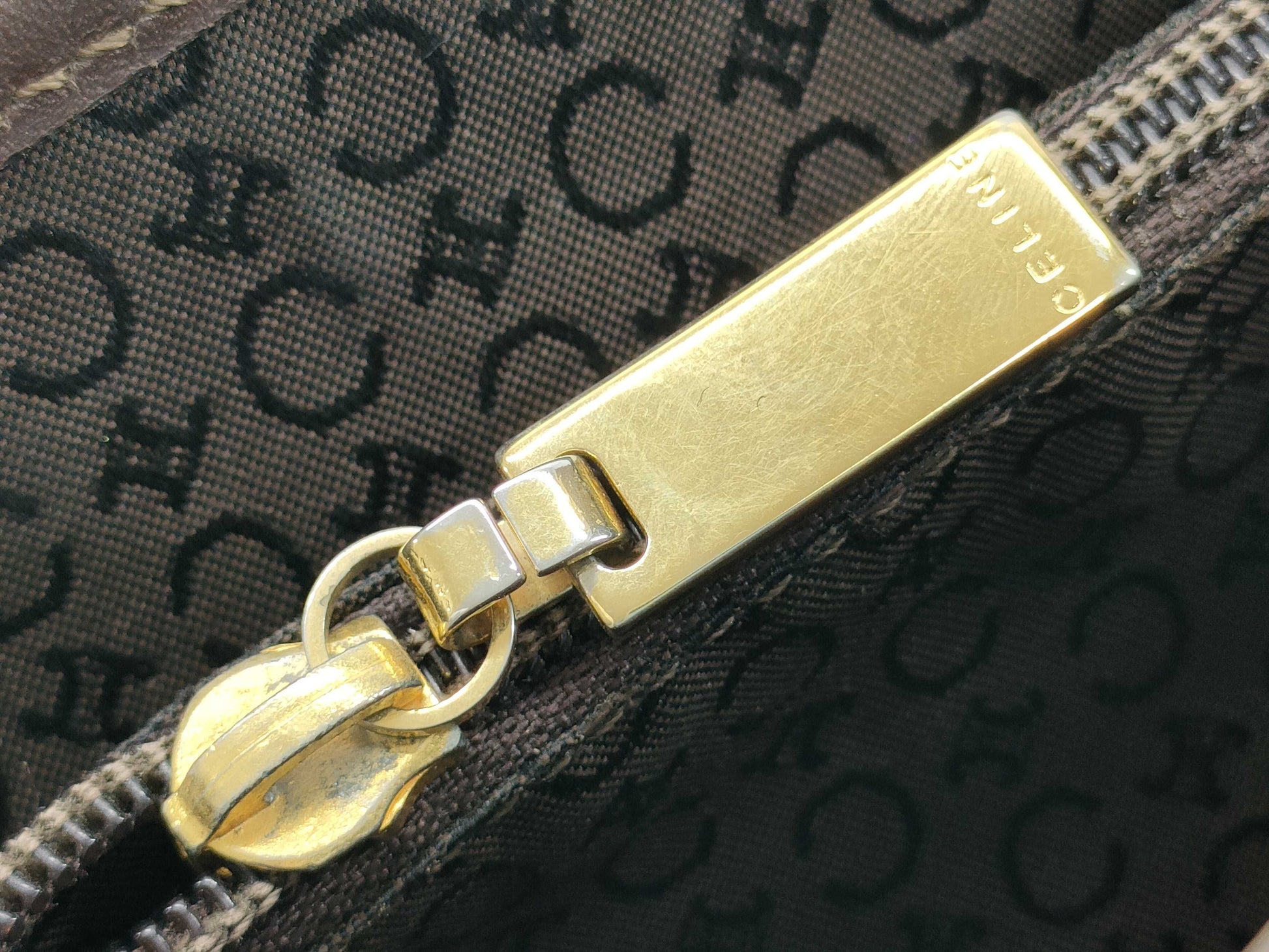 CELINE C Macadam Tote Bag, Brown