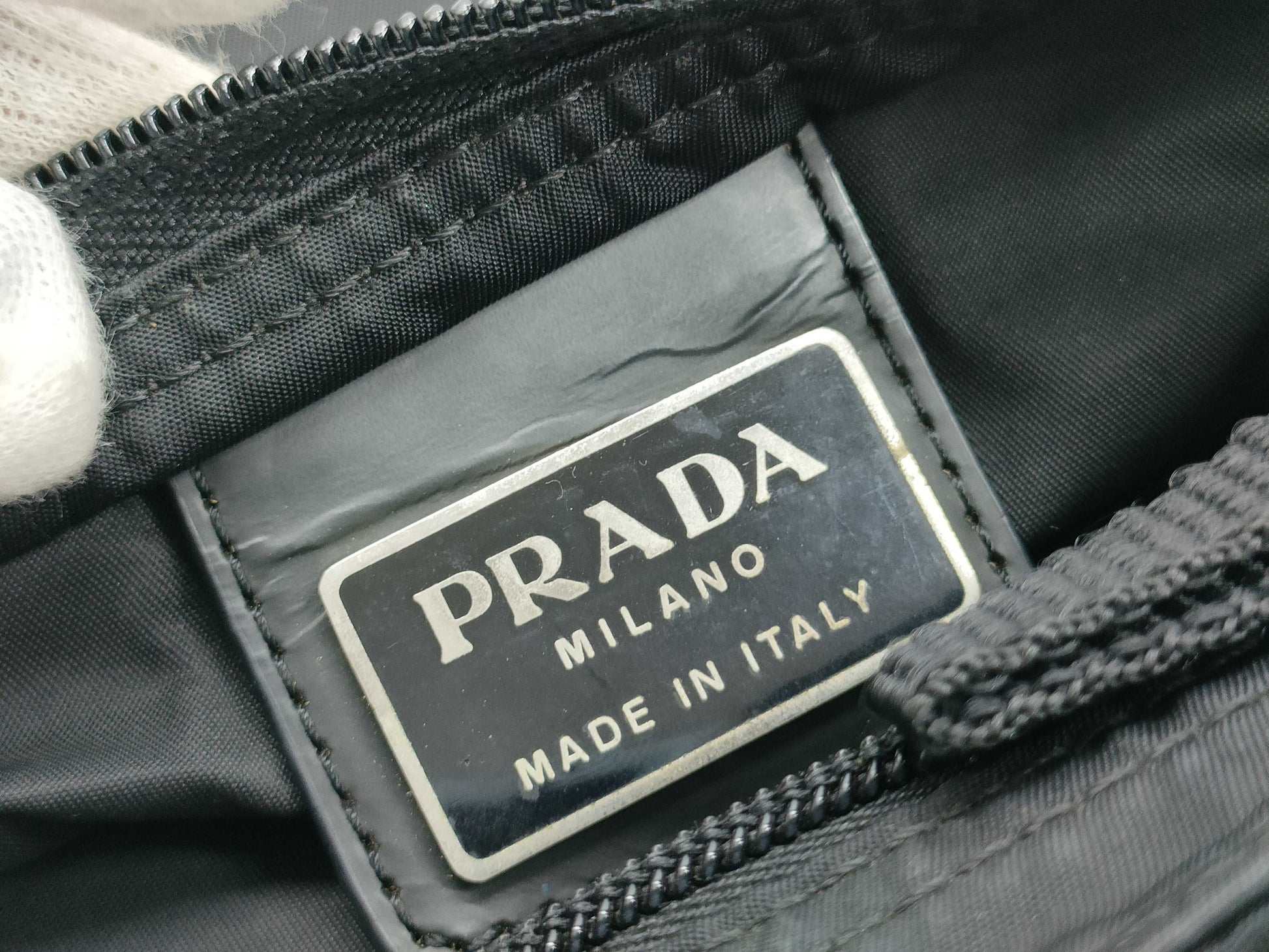 PRADA Nylon Prada Handbag Black Shoulder Bag