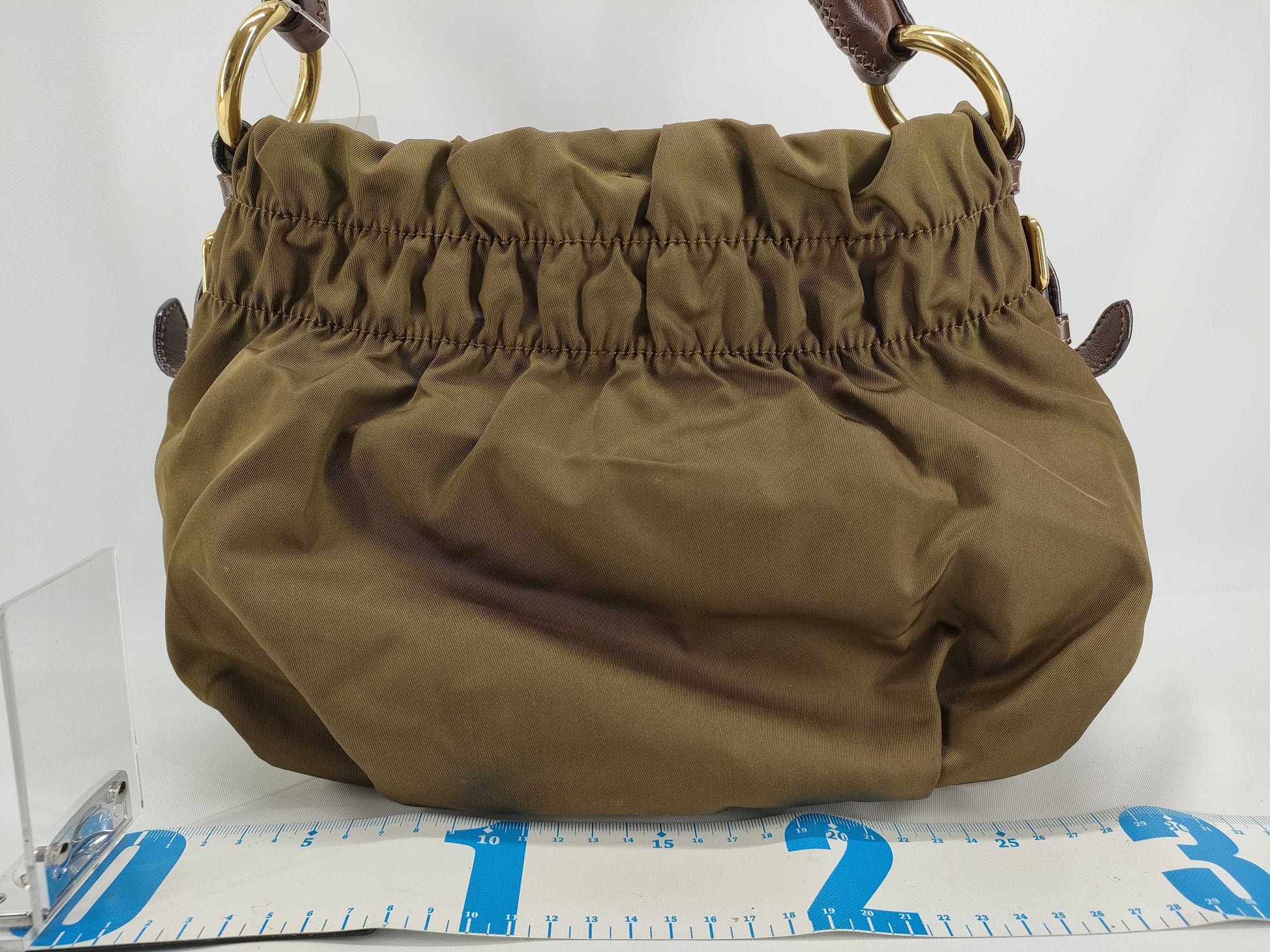 PRADA Nylon Prada Handbag Khaki Handbag