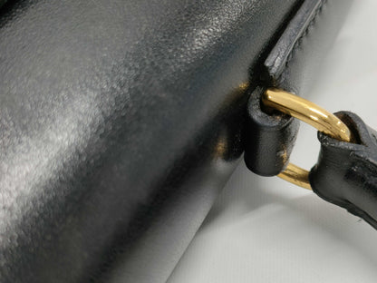 HERMES Kelly 32 Gold Hardware Black Handbag