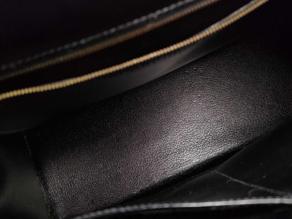 HERMES Kelly 32 Gold Hardware Black Handbag