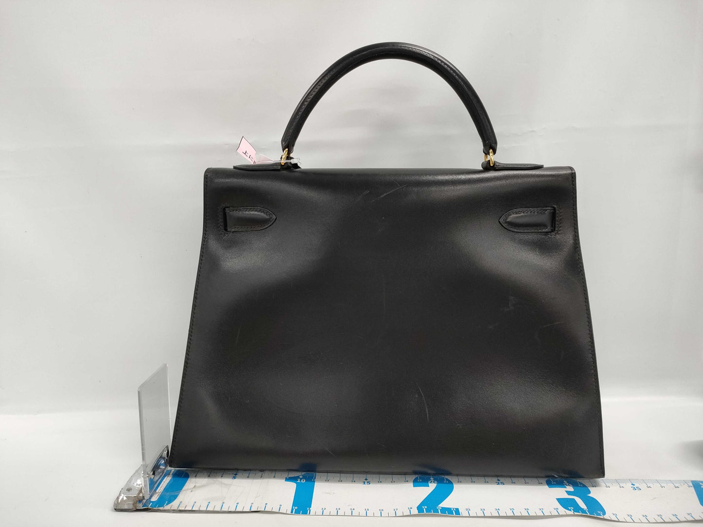 HERMES Kelly 32 Gold Hardware Black Handbag