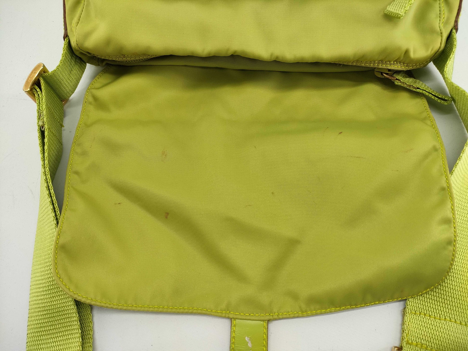 PRADA Nylon Prada Shoulder Bag Green Shoulder Bag