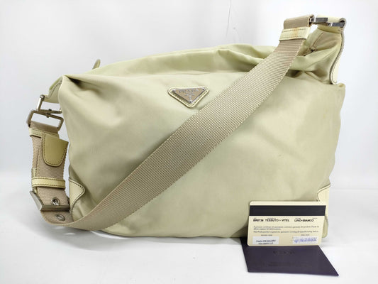 PRADA Nylon Prada Shoulder Bag White Shoulder Bag