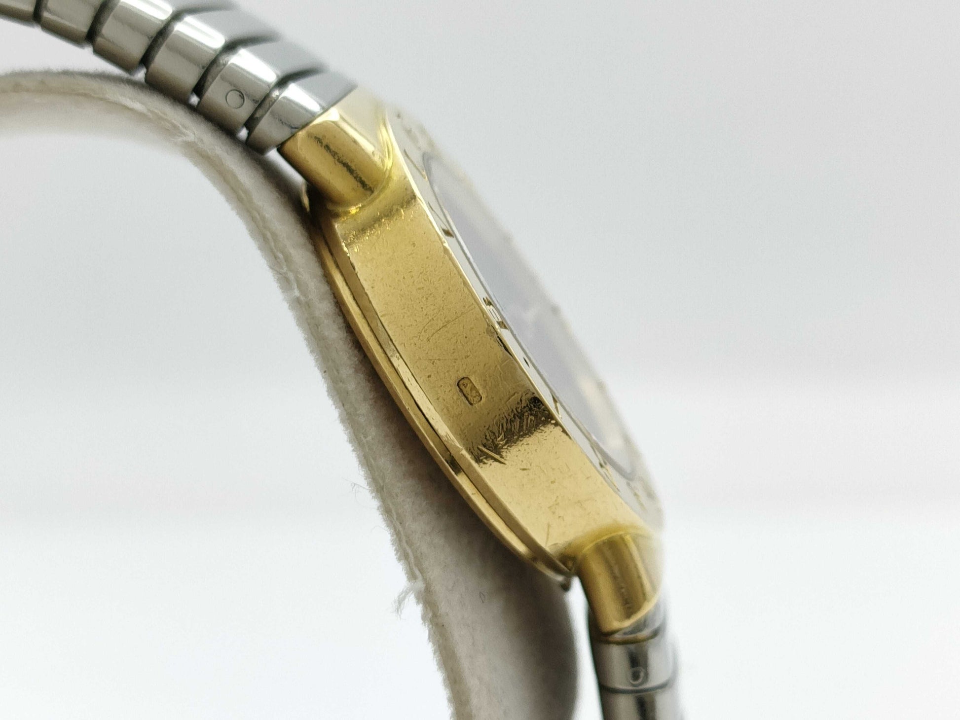 BVLGARI Tubogas BB232T P.92431 Quartz Black Dial 18K Gold Women's Watch