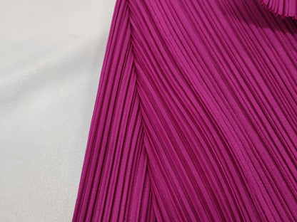 PLEATS PLEASE Pleated Dress, Long Sleeve, Polyester, Made in Japan, Pink, Size 3, Dress