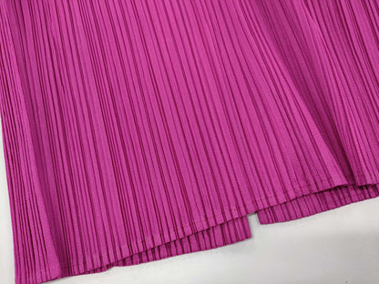 PLEATS PLEASE Pleated Dress, Long Sleeve, Polyester, Made in Japan, Pink, Size 3, Dress