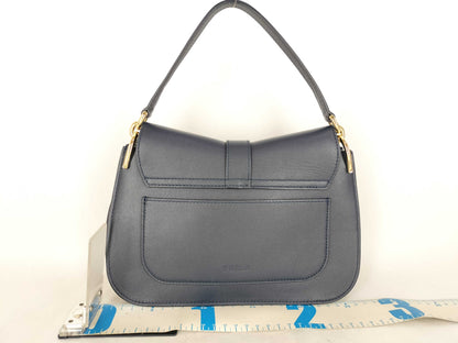 FURLA Flow Top Handle M Leather Shoulder Bag, 2-Way, Dark Navy