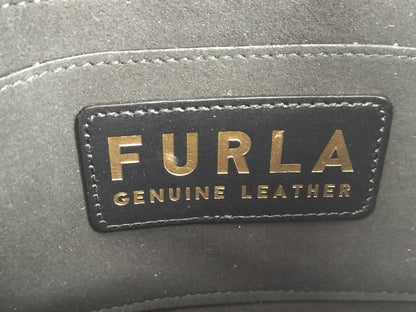 FURLA Flow Top Handle M Leather Shoulder Bag, 2-Way, Dark Navy