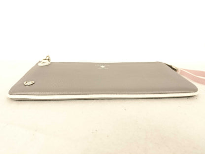 A.D.M.J. Shoulder Wallet Leather Gray x White Shoulder Bag