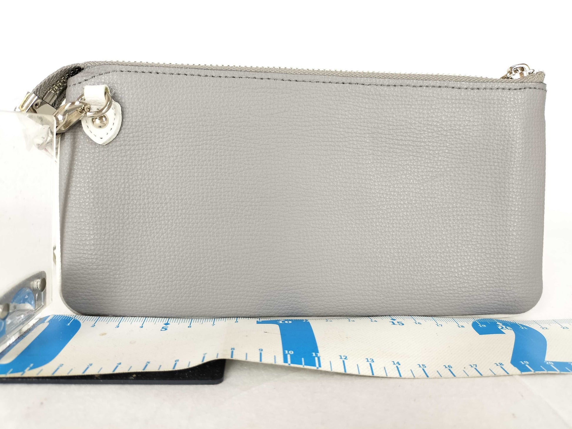 A.D.M.J. Shoulder Wallet Leather Gray x White Shoulder Bag