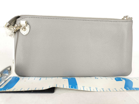 A.D.M.J. Shoulder Wallet Leather Gray x White Shoulder Bag