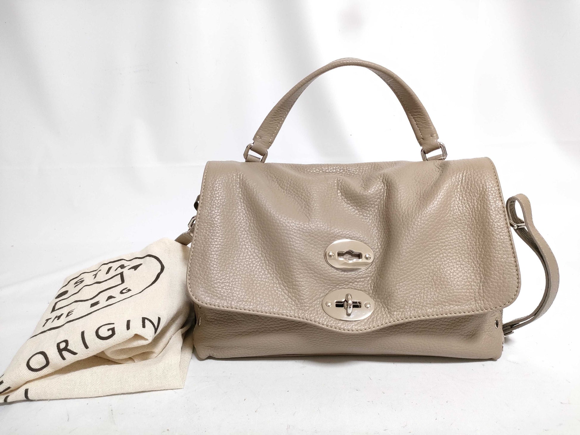 Zanellato Bostina 2-Way Shoulder Bag, Leather, Greige